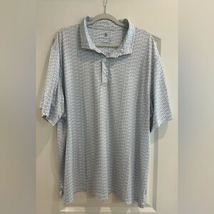 Southern Proper Light Blue Golf Club Patterned Men's XXL Polo Shirt